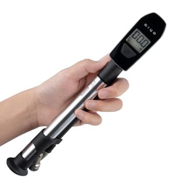 Imagem de GIYO Bomba de choque digital GS-52L Air Turbo para bicicletas - sistema turbo de 600 psi - economize 40% de esforço, micro ajuste de sangramento de ar, barril de alumínio durável, alça confortável e