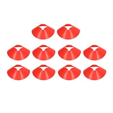 Imagem de Cones De Disco De Futebol Futebol Treinamento Obstáculo Marcador De Disco Cones De Disco Alta Resistência Ao Desgaste PE Material Cor Brilhante Anti Desvanecimento 8c 20cm 10 PCS (Vermelho)