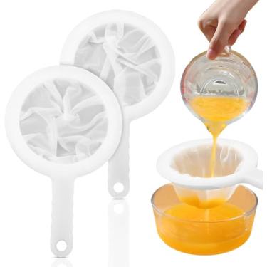 Imagem de 2 peças de filtro de malha de nylon 100/200, filtro de malha de plástico para coadores de leite e filtro de malha ultra fino para sucos de leite, iogurte, cozinha, coadores de malha de nylon