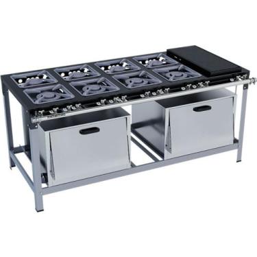 Imagem de Fogão Industrial Stori Premium 8 Bocas 30x30 2 Fornos com Chapa M31 Pi
