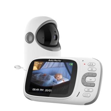 Imagem de Babá Eletrônica Câmera Com Monitor Vídeo Colorido Baby | Mantenha os bebês seguros com bateria de 19 horas de duração, tela grande de 3,2", visão noturna