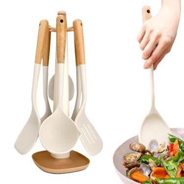 Imagem de Conjunto de Espátulas - Utensílios de Cozinha | Espátula De Silicone Antiaderente Resistente A Altas Temperaturas Para Raspar Panelas Misturar Tigelas Preparar Jantar