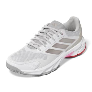 Imagem de adidas Tênis feminino CourtJam Control 3, Branco/ferro metálico/vermelho lúcido, 39 BR