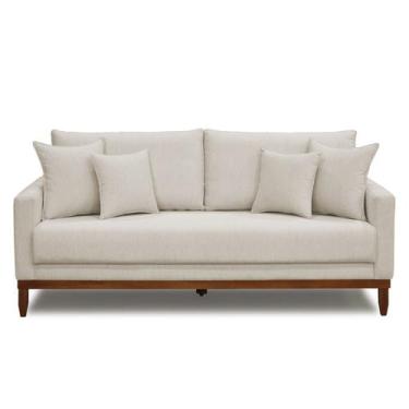 Imagem de Sofá Fixo 03 Lugares Base Madeira Com Almofadas DDS190 - Due Decor, Li
