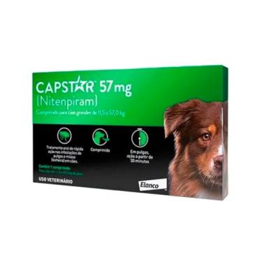 Imagem de Antipulgas para Cães de 11,5 a 57 kg, Tratamento Oral Rápido, 6 Comprimido, Capstar 57mg