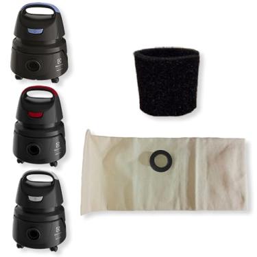 Imagem de Saco Lavável Algodão Reutilizável + Filtro Espuma Permanente para Aspirador de Pó Electrolux Hidrolux AWD01 AWD02 AWDFS Coletor Bag Cartucho