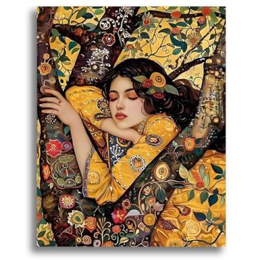 Imagem de Oiuyamn Pintura por número para adultos, kits de pintura a óleo DIY, tela fácil de pintar por números para iniciantes, perfeito para presentes e decoração de casa (40,6 cm x 50,8 cm)