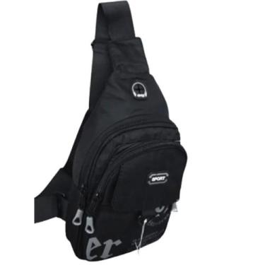 Imagem de Bolsa Mochila Transversal com Saída USB - Pochete Compacta e Versátil 