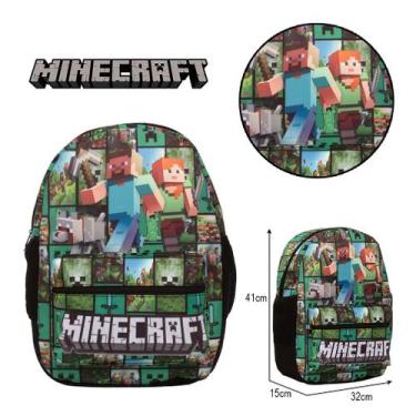 Imagem de Mochila Minecraft Juvenil Costas Volta As Aulas Reforçada - TOYS 2U