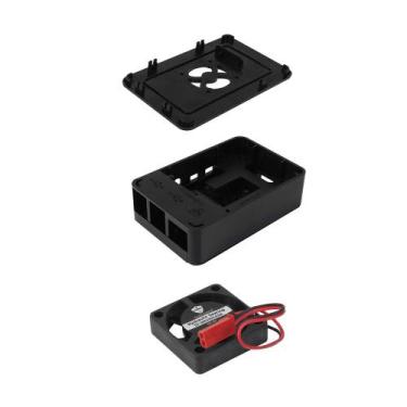 Imagem de Case Plástico Para Rasp. Pi 4B Com Ventoinha Preto - RoXo, 010-0376RX