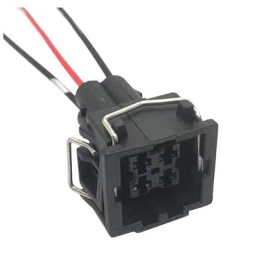 Imagem de ZZGXWM Conector impermeável de carro de 4 pinos sensor de pressão de ar condicionado conector sensor de temperatura plugue trança 357919754 8D0959482B (1 S)