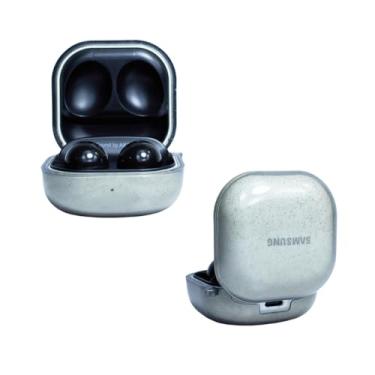 Imagem de Capa Protetora Nerdcase Compatível com Samsung Galaxy Buds FE, Buds 2, Pro e Live, Silicone com Glitter, Cinza Fosca