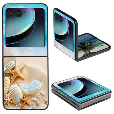 Imagem de Capa protetora para Motorola Razr 2024 com estampa de concha na praia estampada fofa fina rígida PC à prova de choque para Motorola Moto Razr 2024 5G 17.5 cm