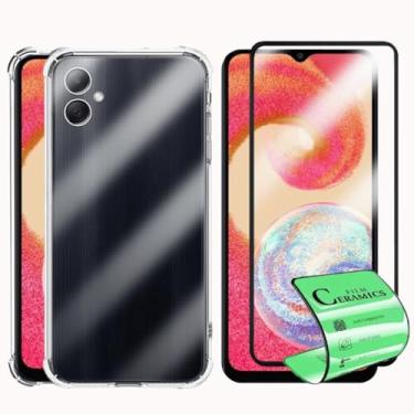 Imagem de Kit de Proteção Compatível Samsung Galaxy A04E Capa Anti-Impacto Transparente + Película de Cerâmica 9D