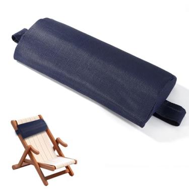 Imagem de Almofada Cabeça para Espreguiçadeira ao Livre, à Prova d'Água e Respirável com Alça Ajustável para Cadeiras Reclináveis Pátio Praia Piscina e Cadeiras Gravidade Zero