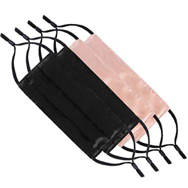 Imagem de Máscara de seda lavável para mulheres, tecido reutilizável, cetim feminino, cordão preto, design dos EUA, filtros divertidos e respiráveis para adultos, máscaras ajustáveis de amoreira, balaclava, linda corrente, kitsch produtos, algodão elástico