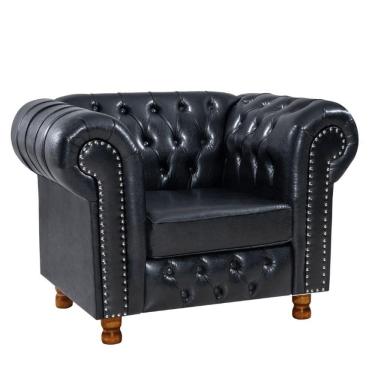 Imagem de Poltrona Chesterfield Vittorio Via Encanto Courano Preto