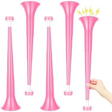 Imagem de GCQJOQ 4 Pieces Stadium Horn Noisemakers, 21 Inch Vuvuzela Plastic Trumpet, Pink