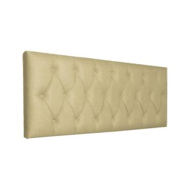 Imagem de Cabeceira Capitonê Cama Box Estofada Luxo Linho RBL, Queen Painel, Beg