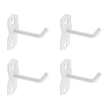 Imagem de Rannb Ganchos de Pegboard Ganchos de metal resistente de aço de 9,5 cm para quadros espaçados de 2,8 cm, ganchos de parede de braço duplo para organizar ferramentas em casa ou garagem, 6,3 cm de