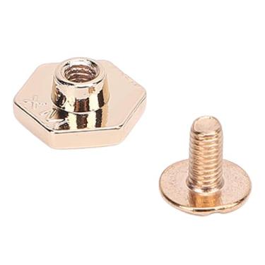 Imagem de Parafusos de Cabeça Redonda, 50 Conjuntos de Kit de Rebite Sextavado para Decoração de Bolsas e Calças (Ouro claro)