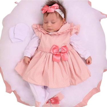 Imagem de Saída de Maternidade Menina Aconchego Maya Poá 05 Peças P - Amora Baby