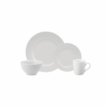 Imagem de Serviço de 16 peças com Bowl e Caneca em Porcelana, Modelo Arcos, Redondo com Relevo, Porcelana Schmidt