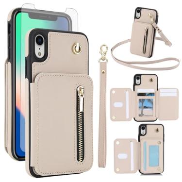 Imagem de Capa de celular para iPhone XR 6.1 carteira RFID com protetor de tela, alça transversal, compartimento para cartão de crédito, suporte para iPhoneXR iPhone10R i Phonex 10XR 10R RX CR iPhoneXRcases