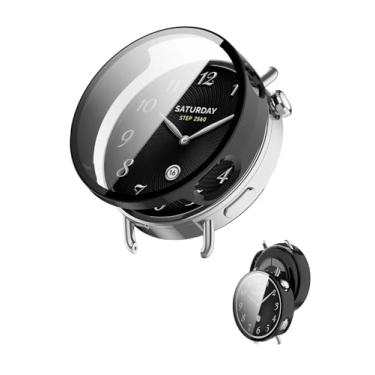 Imagem de NOUKAJU Capa para Xiaomi Watch S4 41 mm, capa protetora para relógio inteligente, película de vidro temperado 9H integrada, PC rígido, fácil de instalar, protetor de tela para relógio inteligente