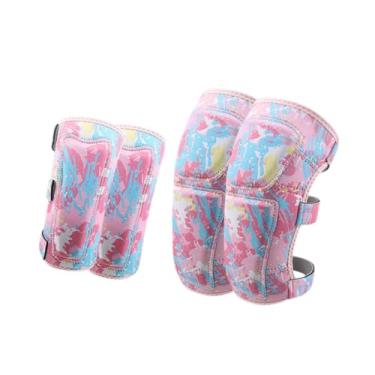 Imagem de Dynwave Joelheiras de cotovelo crianças guardas de ciclismo de ciclismo profissional ao ar livre de patinação clara de skate elegante e engrenagem de proteção, Rosa