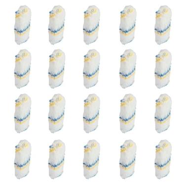 Imagem de heyous 20 peças de pincel de rolo de pintura de 10 cm faixa amarela e azul fio de algodão suporte de rolo de polegar para linhas decorativas móveis de armário de porta