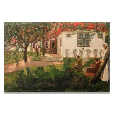 Imagem de Auxiliary Corps Sanatorium John Lavery Classic Realist Portrait & War Scene Canvas Art – Decoração de parede de arte irlandesa para casa 20 x 30 cm Un Framed