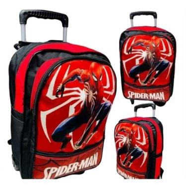 Imagem de mochila de rodinha infantil escolar menino homen aranha - LOBETRIX
