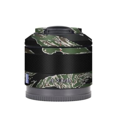 Imagem de Adesivo de câmera antiarranhões com tampa de lente para Sony FE 35 mm F2.8 decalque de película protetora 35 2,8 (camuflagem listrada de iger)