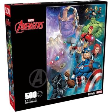 Imagem de Buffalo Games - Marvel – Thanos vs. Os Vingadores – Quebra-cabeça desafiador de 500 peças para adultos perfeito para noites de jogo – O tamanho do quebra-cabeça final é 53 x 38 cm
