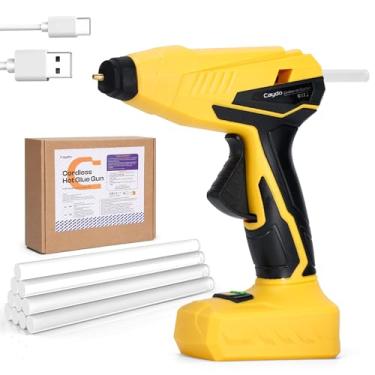 Imagem de Caydo Pistola de cola quente sem fio, pistola de cola portátil, 2200 mAh Tipo-C recarregável e aquecimento rápido, kit de pistola de cola térmica com 10 peças de bastões de cola para artes DIY