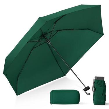 Imagem de Guarda-chuva de viagem LEAGERA Compact com estojo leve verde escuro