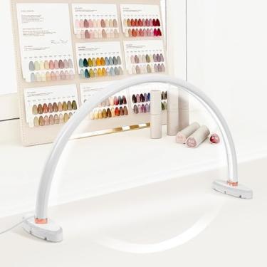 Imagem de Luz de meia lua para mesa de unhas, duas peças (61 cm e 61 cm), luminária de unhas para mesa de LED, vários modos de cores e brilho para beleza, maquiagem de cílios, tatuagem, artesanato, leitura, spa