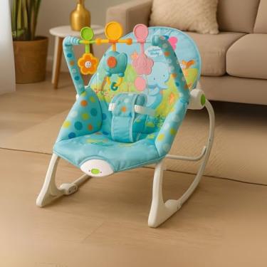 Imagem de Cadeira Balanço Descanso do Bebê 18Kg Música Cinto Ajustável (Azul)