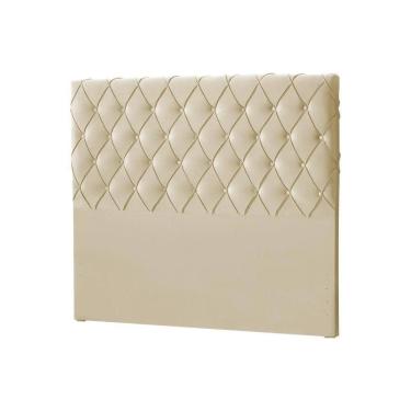 Imagem de Cabeceira Queen Estofada Chicago Capitonê 160cm Veludo Bege