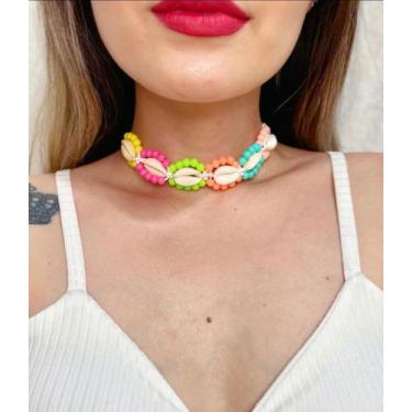 Imagem de Colar macrame de buzios com macrame feito a mao - Dondocas.Bijus