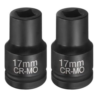 Imagem de HARFINGTON 2 peças soquete quadrado de 4 pontos, chave de 17 mm, soquete de impacto quadrado métrico CR-MO, luva de roda padrão, ferramenta pneumática para reparo de automóveis, manutenção mecânica