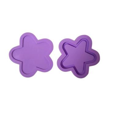 Imagem de R257 Molde de silicone estrela shaker chaveiro resina - confeitaria do