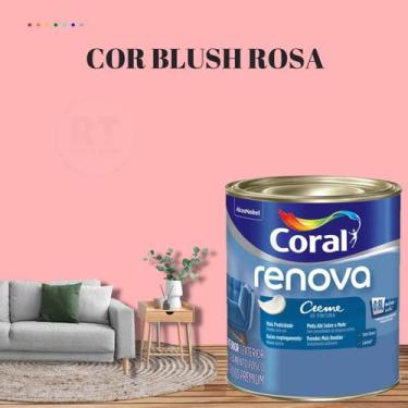 Imagem de Tinta Parede Rosa Acrílica Fosca Coral Renova 800ml, BLUSH ROSA