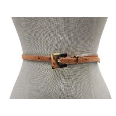 Imagem de Cinto feminino couro fino camurça qualidade sofisticado MA008 - Barão 