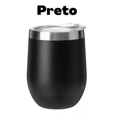Imagem de Copo Térmico Inox Tipo Cuia Tampa Com Vedação - kapbom, preto