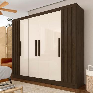 Imagem de Roupeiro Casal 6 Pts 2 Gav Ripado Camille Imbuia/off - M.a