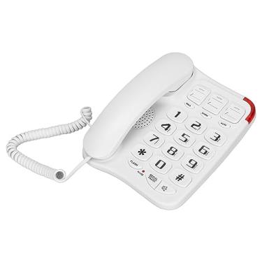 Imagem de Cryfokt Telefone Grande de Botão, Plugue Vestível e Reprodução de Telefone Fixo Com Fio para Idosos para o Cargo para Casa