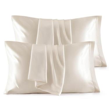 Imagem de Fronha Bedsure Satin para cabelo/pele Queen, pacote com 4 unidades, 50
