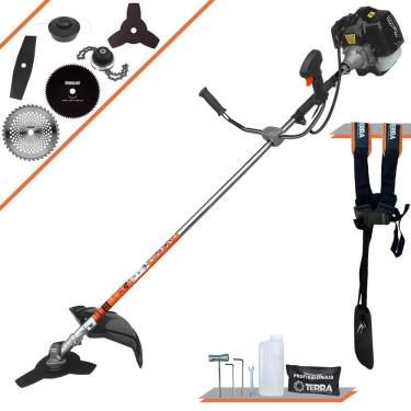 Imagem de Aparador de Grama Completo Terra GRH-430 À Gasolina Motor 2T 43cc 6.500rpm 1,7HP de Potência Com Kit 4 Lâminas de Corte, Trimmer e Carretel de Nylon